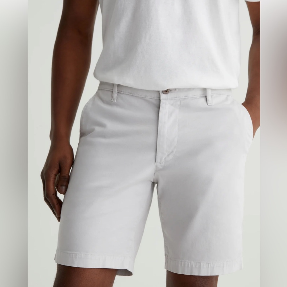 AG Adriano Goldschmied The Wanderer Slim Trouser Shorts Men’s 38R Silver Fog